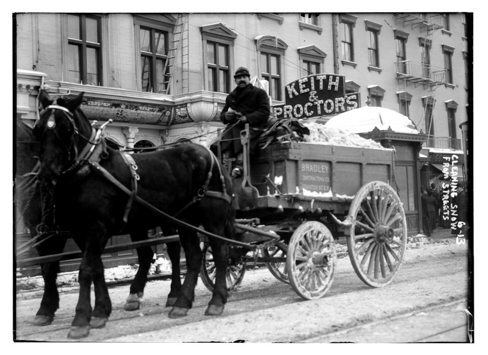 Cleaning snow from streets in trucks (New York) LCCN2014680038
