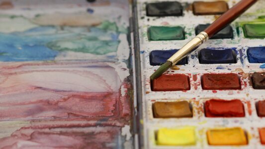 Paintbrush colorful paint
