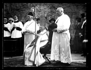 Clergymen at outdoor religious service LCCN2016863170
