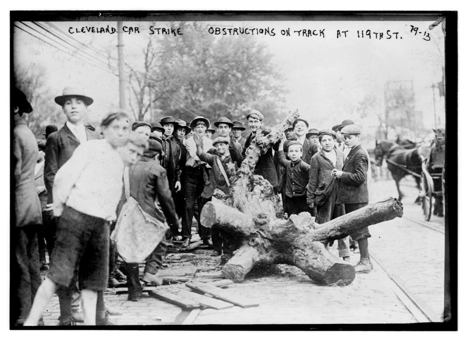 Cleveland Car Strike Obstructions on Track at 119th St. LCCN2014696555