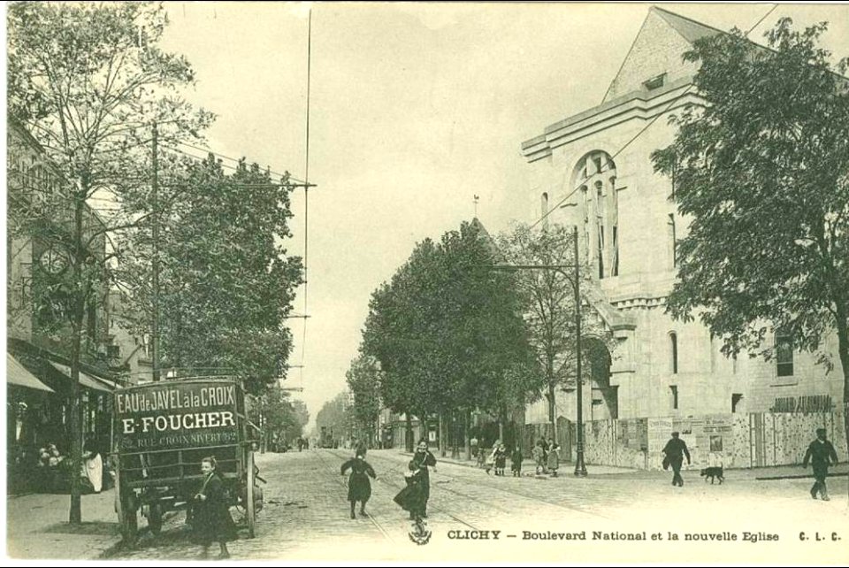 Clichy.Boulevard National et nouvelle église