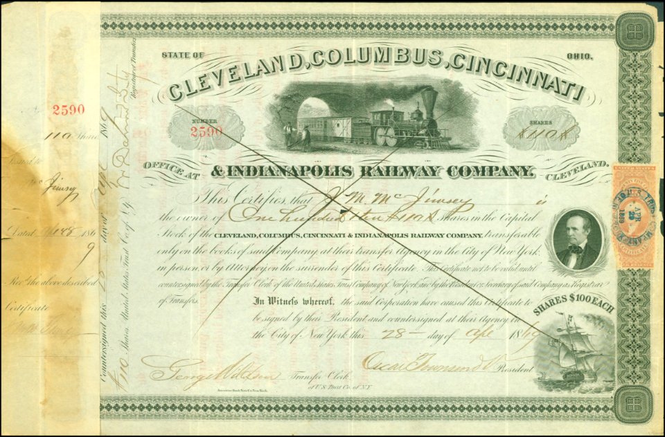 Cleveland, Columbus, Cincinnati & Indianapolis RW 1869