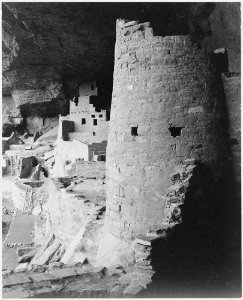 Cliff Palace, Mesa Verde National Park, Colorado. (vertical orientation), 1933 - 1942 - NARA - 519942