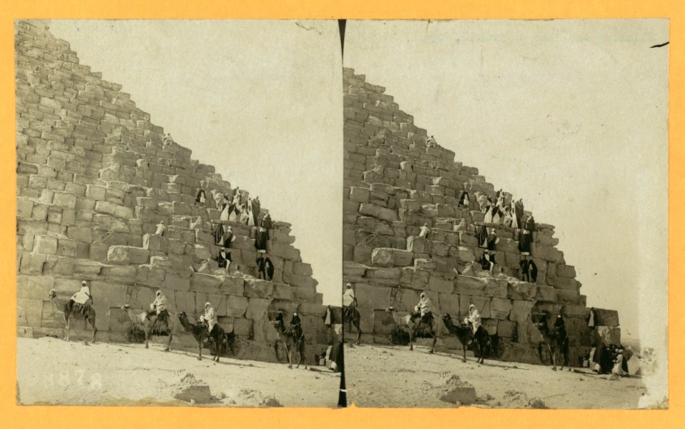 Climbing the Cheops Pyramid, Egypt LCCN2004672936
