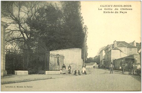 Cllichy-sous-Bois.La-grille-du-chateau-a-l-entree-du-pays