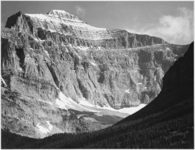 Close in view of mountain side, From Going-to-the-Sun Chalet, Glacier National Park, Montana., 1933 - 1942 - NARA - 519862