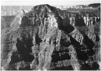 Close-in view taken from opposite of cliff formation, high horizon, Grand Canyon National Park, Arizona., 1933 - 1942 - NARA - 519899 photo