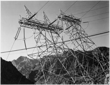 Close-Up Photograph of Boulder Dam Transmission Lines, 1941 - NARA - 519847 photo