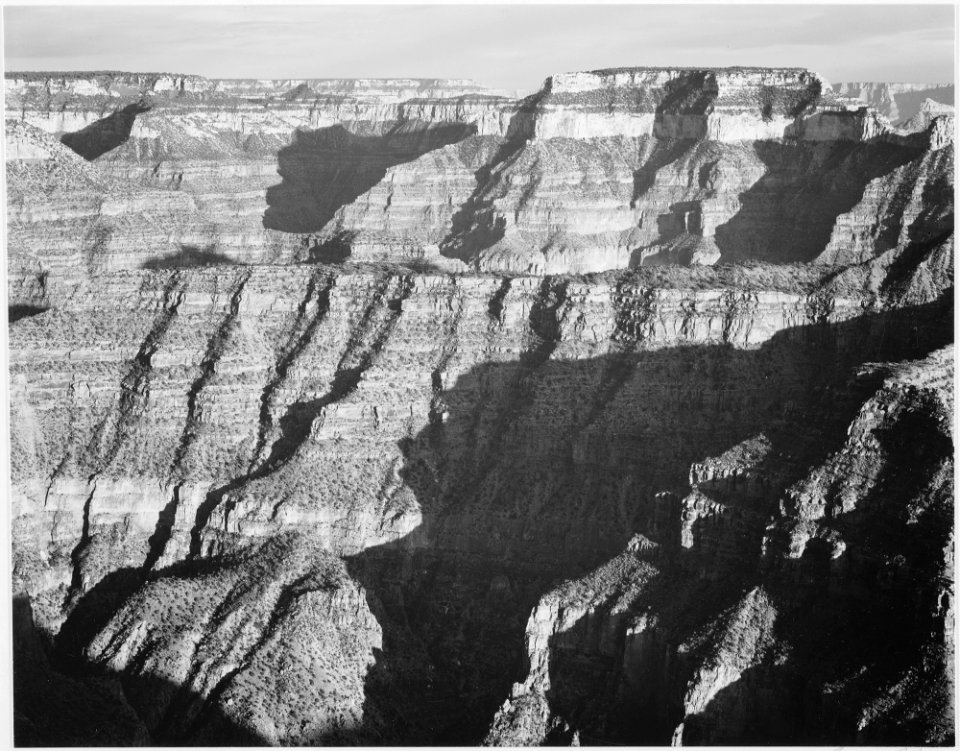 Closer view of cliff formation, Grand Canyon from North Rim, 1941, Arizona., 1941 - NARA - 519883