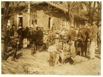 Closing hour, Saturday noon, at Dallas Mill. Every child in photos, so far as I was able to ascertain, works in that mill. When I questioned some of the youngest boys as to their ages, they LOC nclc.01912