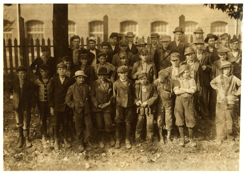 Closing hour, Saturday noon, at Dallas Mill. Every child in photos, so far as I was able to ascertain, works in that mill. When I questioned some of the youngest boys as to their ages, they LOC nclc.01914