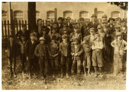 Closing hour, Saturday noon, at Dallas Mill. Every child in photos, so far as I was able to ascertain, works in that mill. When I questioned some of the youngest boys as to their ages, they LOC nclc.01914