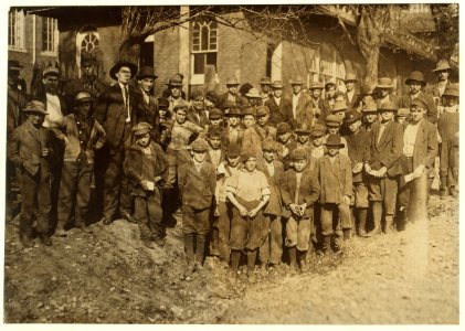 Closing hour, Saturday noon, at Dallas Mill. Every child in photos, so far as I was able to ascertain, works in that mill. When I questioned some of the youngest boys as to their ages, they LOC nclc.01913