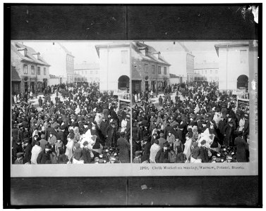 Cloth Market on Sunday, Warsaw, Poland, Russia LOC hec.13536 photo