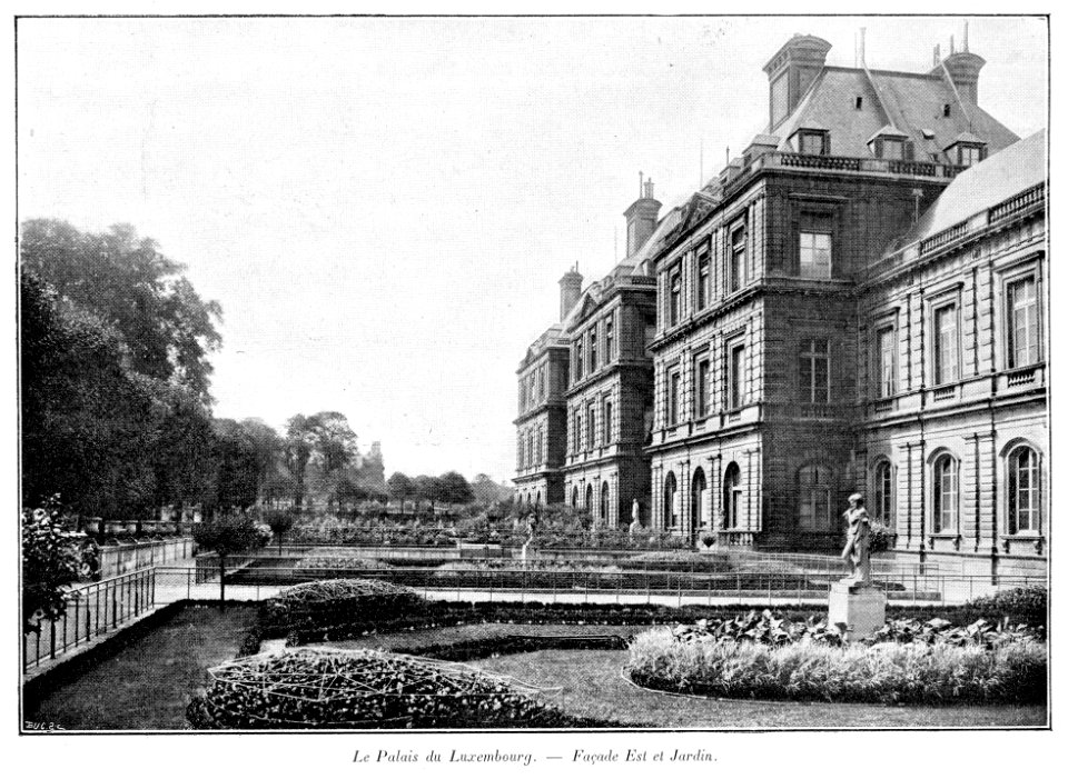 Clément Maurice Paris en plein air, BUC, 1897,029 Le Palais du Luxembourg, Façade Est et Jardin