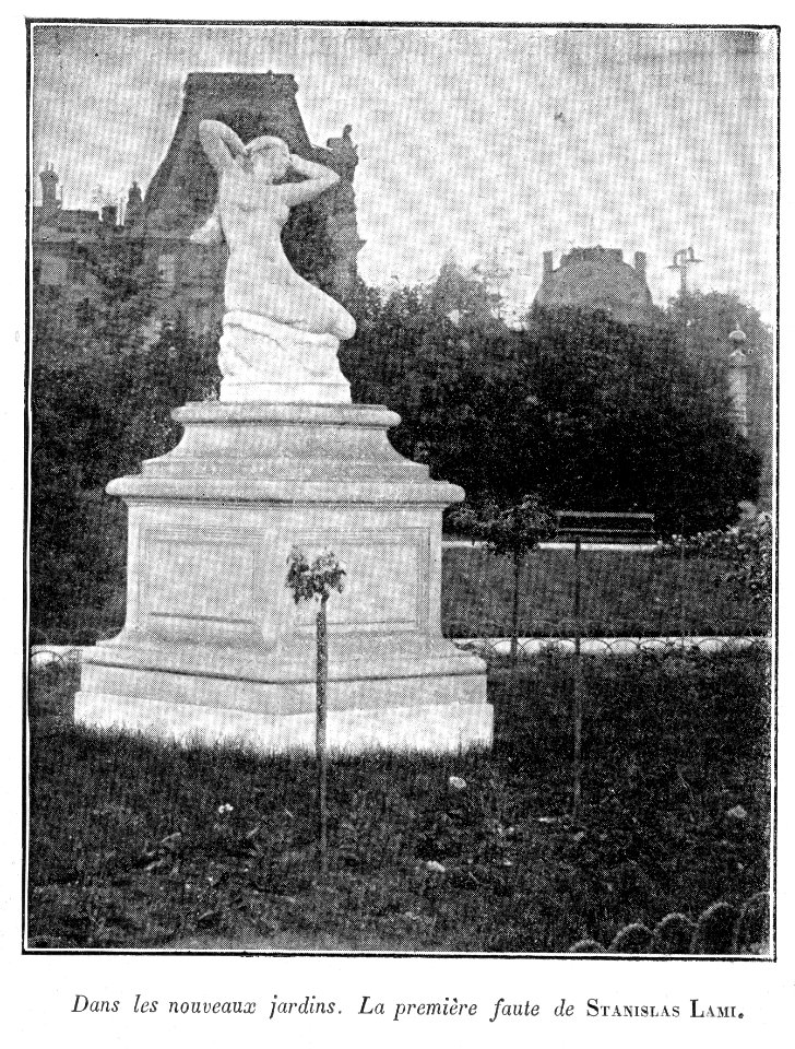 Clément Maurice Paris en plein air, BUC, 1897,051 Dans les nouveaux jardins, La première faute de STANISLAS LAMI