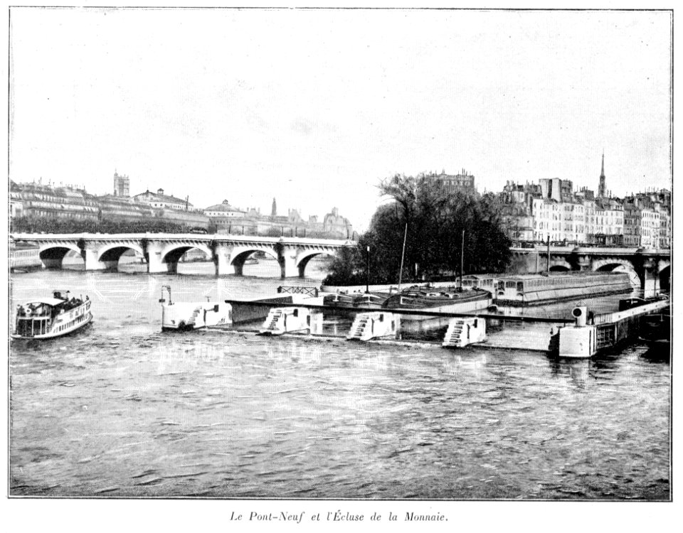 Clément Maurice Paris en plein air, BUC, 1897,016 Le Pont-Neuf et l'écluse de la Monnaie