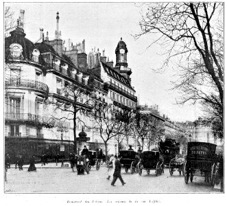 Clément Maurice Paris en plein air, BUC, 1897,145 Boulevard des italiens. Les entours de la rue Laffitte