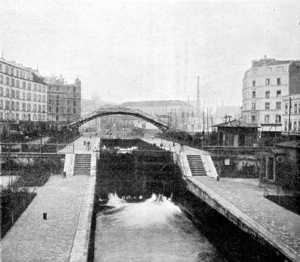 Clément Maurice Paris en plein air, BUC, 1897,159 Canal Saint-Martin , écluse de la rue Grange-aux-Belles