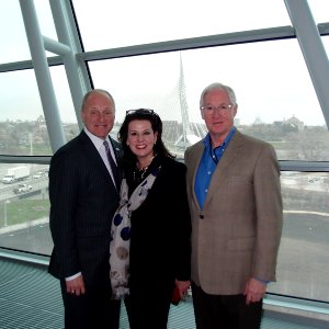 CMHR President Stuart Murray with Ambassador and Mrs. Heyman-2 photo