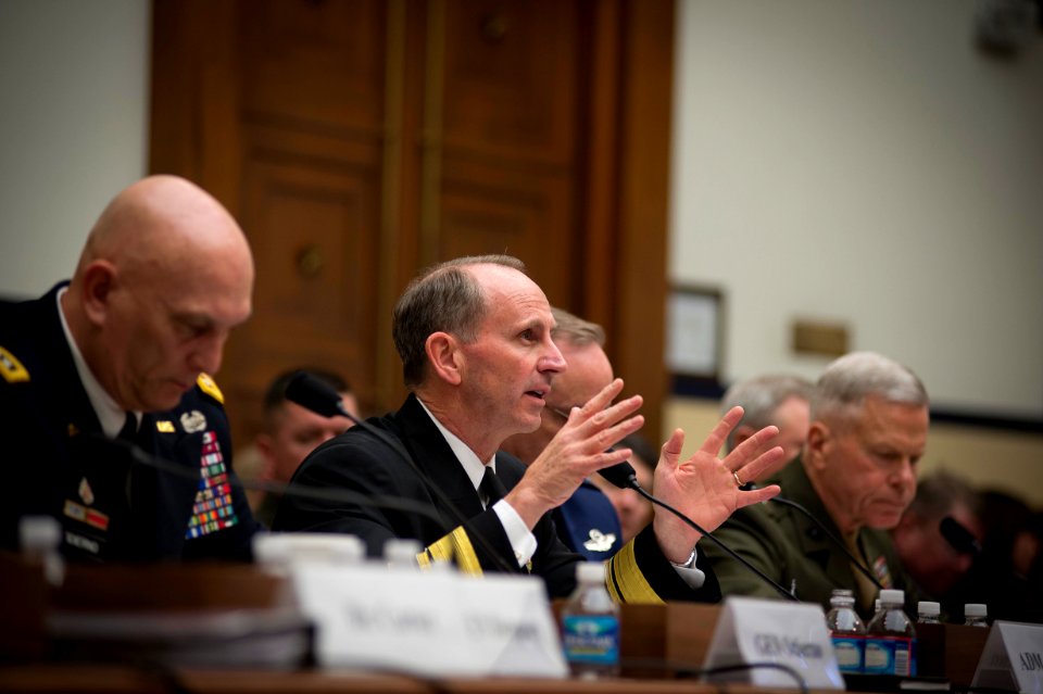 CNO Adm. Greenert speaks about sequestration. (8475346449)