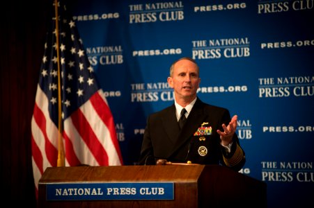 CNO Adm. Jonathan Greenert speaks at a press luncheon. (8205186971)