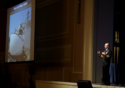 CNO delivers remarks at Sea-Air-Space. (8634868019)