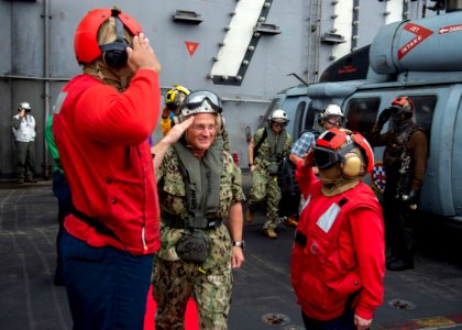 CNO, Indian Chief of Naval Staff Visit USS Carl Vinson (CVN 70) as part of MALABAR 21 211014-N-MD461-1181