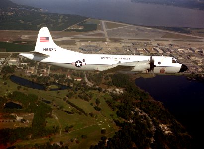CNO VP-3A Orion in flight over NAS Jacksonville 1986