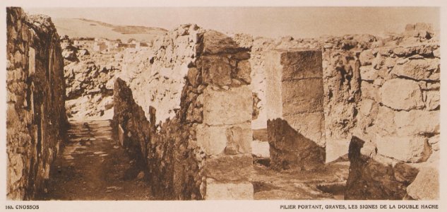 Cnossos Pilier portant, gravés, les signes de la double hache - Baud-bovy Daniel Boissonnas Frédéric - 1919