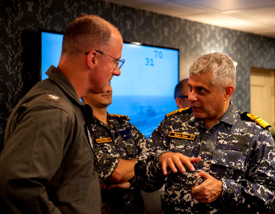 CNO, Indian Chief of Naval Staff Visit USS Carl Vinson (CVN 70) as part of MALABAR 21 211014-N-MD461-1256