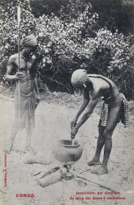 Coagulation par ébullition du latex des lianes à caoutchouc-Congo