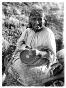 Coahuilla Indian woman, Maria Los Angeles, a basket maker, ca.1900 (CHS-3825)