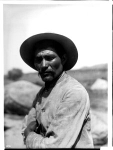 Coahuilla Indian man with a moustache, ca.1900 (CHS-3836)