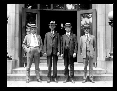 Coal operators in conference with Hoover. L. to r.- S.L. Yerkes, Frank Nelson, Erskine Ramsay and J.A. Norman LCCN2016891458