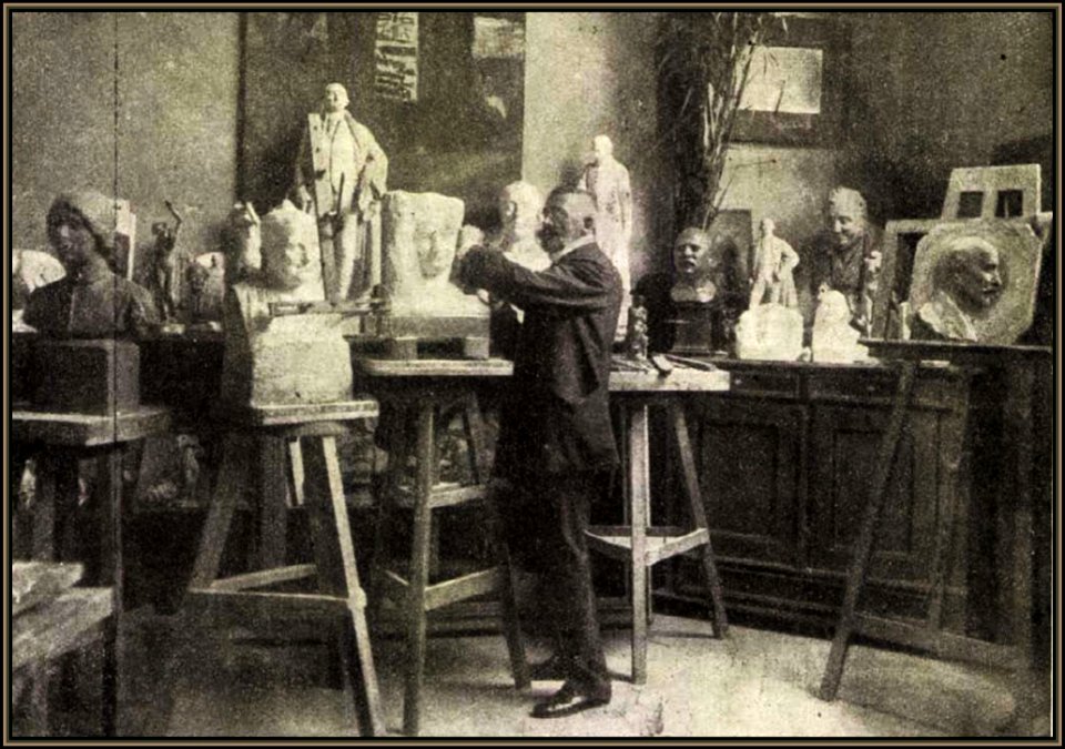Bezerédi Gyula műtermében, Vasárnapi Ujság, 1917