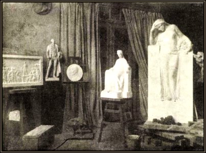 Bezerédi Gyula készülő szobrai műtermében, Vasárnapi Ujság, 1917