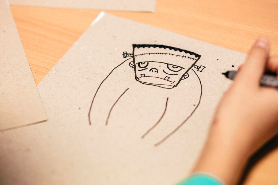 Cartboard cartoon child