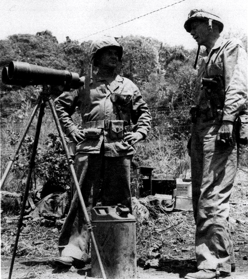 BG Samuel C. Cumming with COL Merton J. Batchelder on Saipan, June 1944