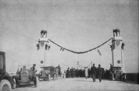 Biblioteca Federiciana, Abele Cerasoli, Fano, Inaugurazione del ponte sul fiume Metauro, 1927, gelatina a sviluppo