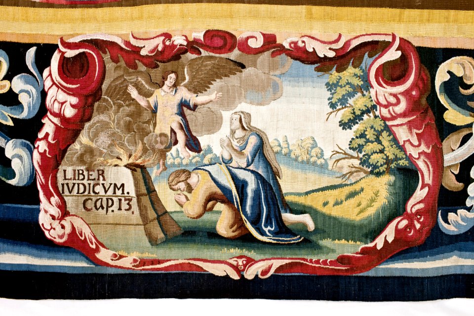 Bibliska historien. Bebådelsen. Efter konservering. Kartuschen - Skoklosters slott - 87036