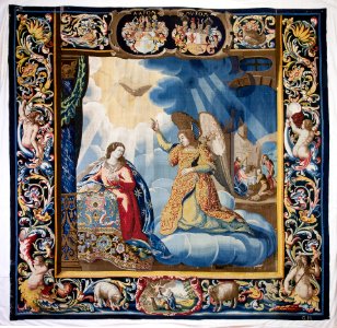 Bibliska historien. Bebådelsen.Efter konservering. Framsidan - Skoklosters slott - 87033