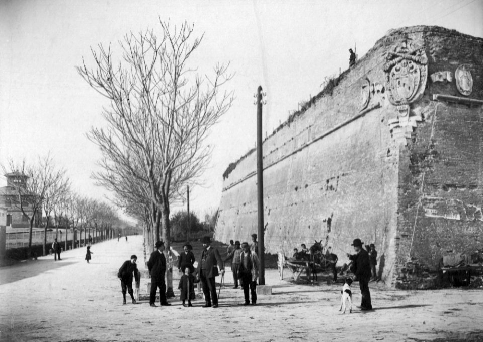Biblioteca Federiciana, Gaetano Baviera, Fano, Il Bastione del Sangallo e Viale XII Settembre, 1910 circa, gelatina a sviluppo