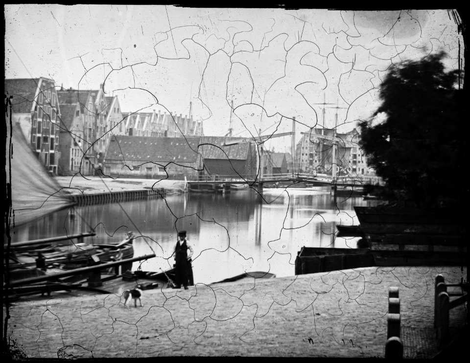 Bickersgracht, Gezien in noordelijke richting vanaf het pleintje achter de Eilandskerk naar brug nr 315, 1861 (max res)