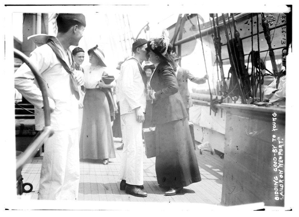 Bidding good-bye to young sailor on NEWPORT LCCN2014691589