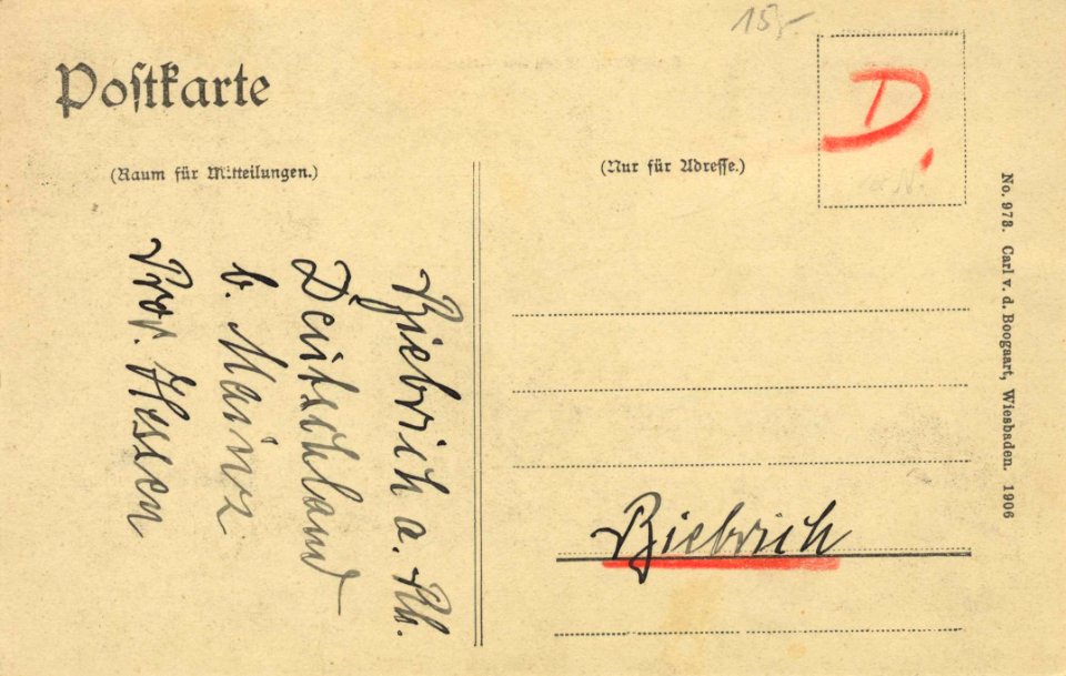 Biebrich (Rhein), Rheinland-Pfalz - Salondampfer an der Anlegestelle (back) (Zeno Ansichtskarten)