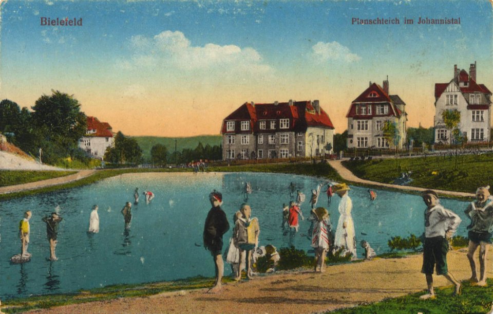 Bielefeld, Nordrhein-Westfalen - Planschteich im Johannistal (Zeno Ansichtskarten)