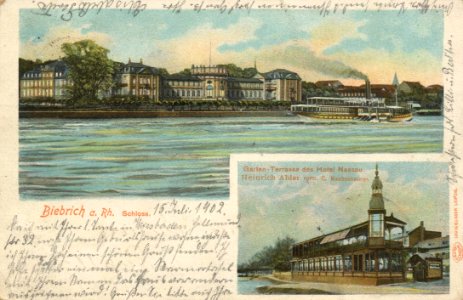 Biebrich (Rhein), Rheinland-Pfalz - Schloss; Gartenterrasse des Hotel Nassau (Zeno Ansichtskarten)