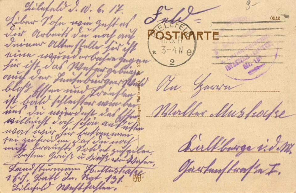 Bielefeld, Nordrhein-Westfalen - Sparrenberg; Johannisberg; Leineweberbrunnen (back) (Zeno Ansichtskarten)