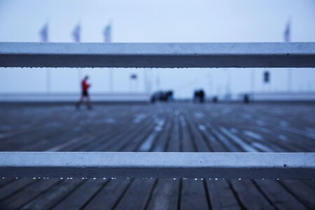 Pier quay rain photo